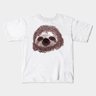 Realistic Sloth Face Kids T-Shirt